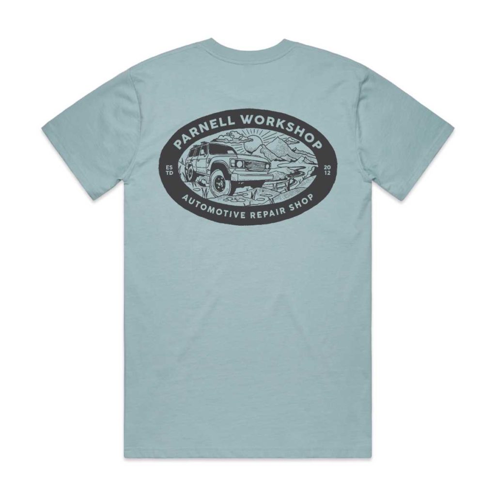 Mens Classic Tee Landcruiser Pale Blue - Parnell Workshop